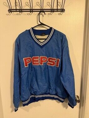 Aristo Jac Varsity Jacket Embroidered Logo Number Pepsi Blue Men's X-Large